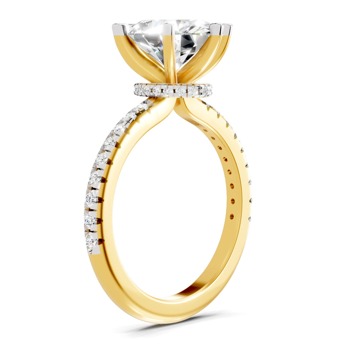 Elegant Oval Solitaire Diamond Ring