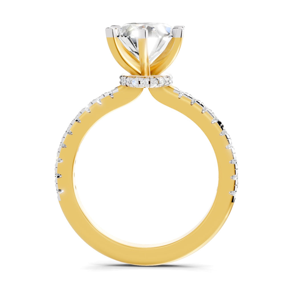 Elegant Oval Solitaire Diamond Ring