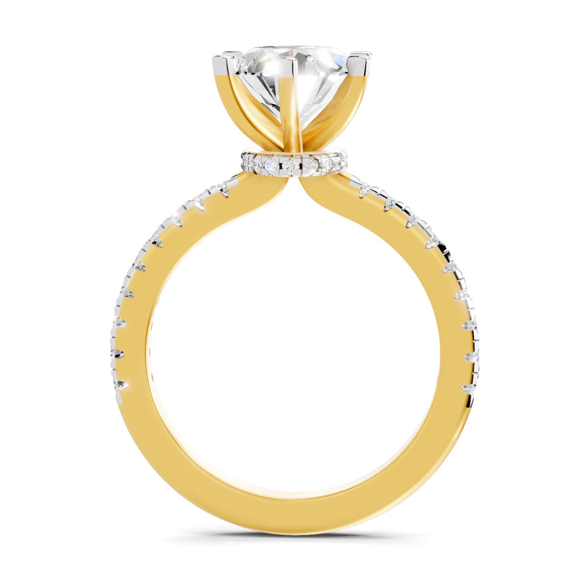 Elegant Oval Solitaire Diamond Ring