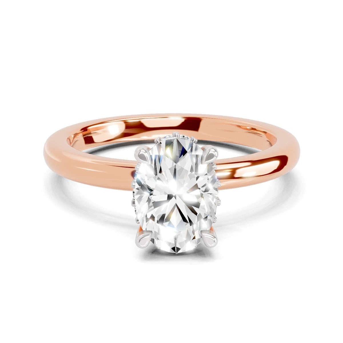 Celestial Oval Solitaire Diamond Ring
