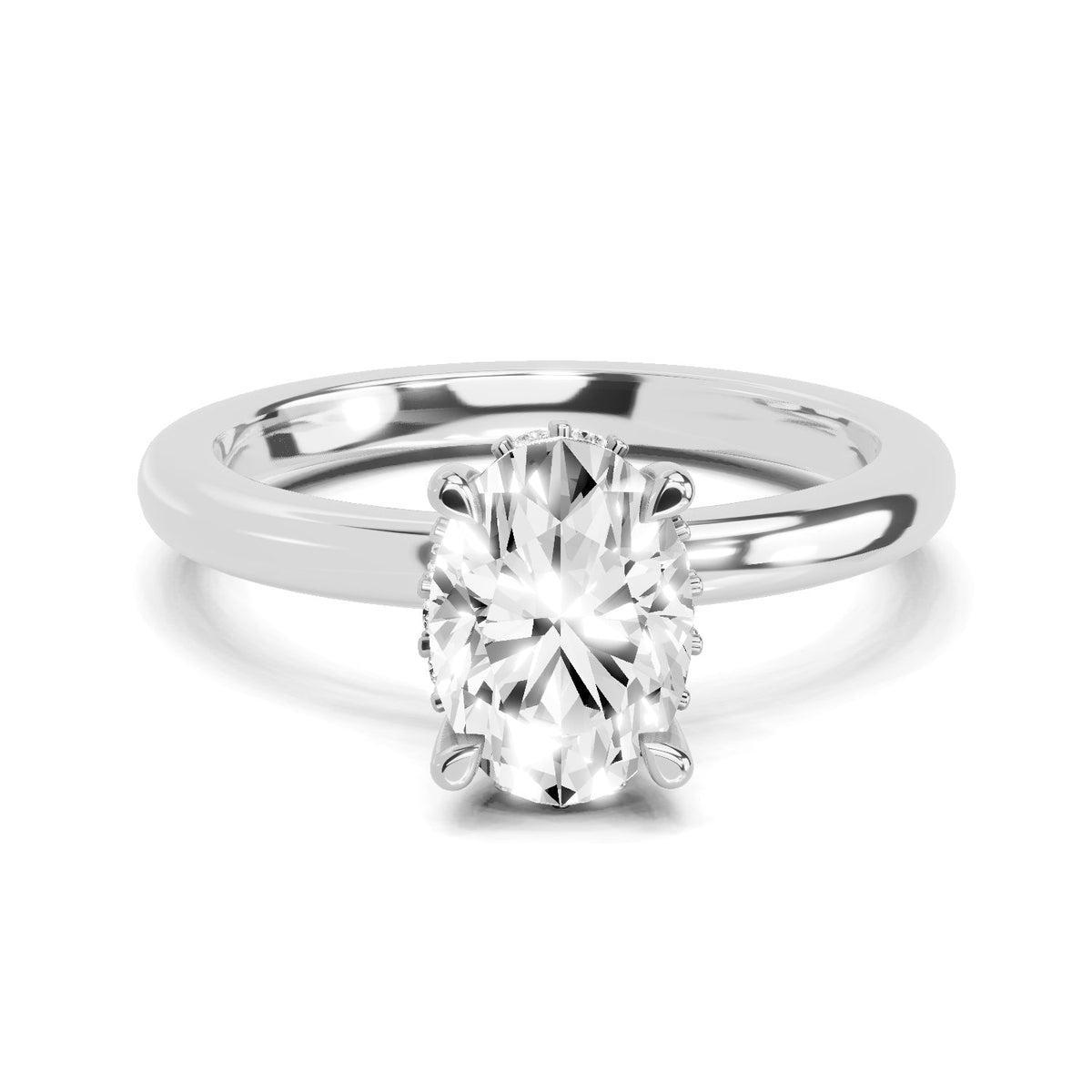 Celestial Oval Solitaire Diamond Ring