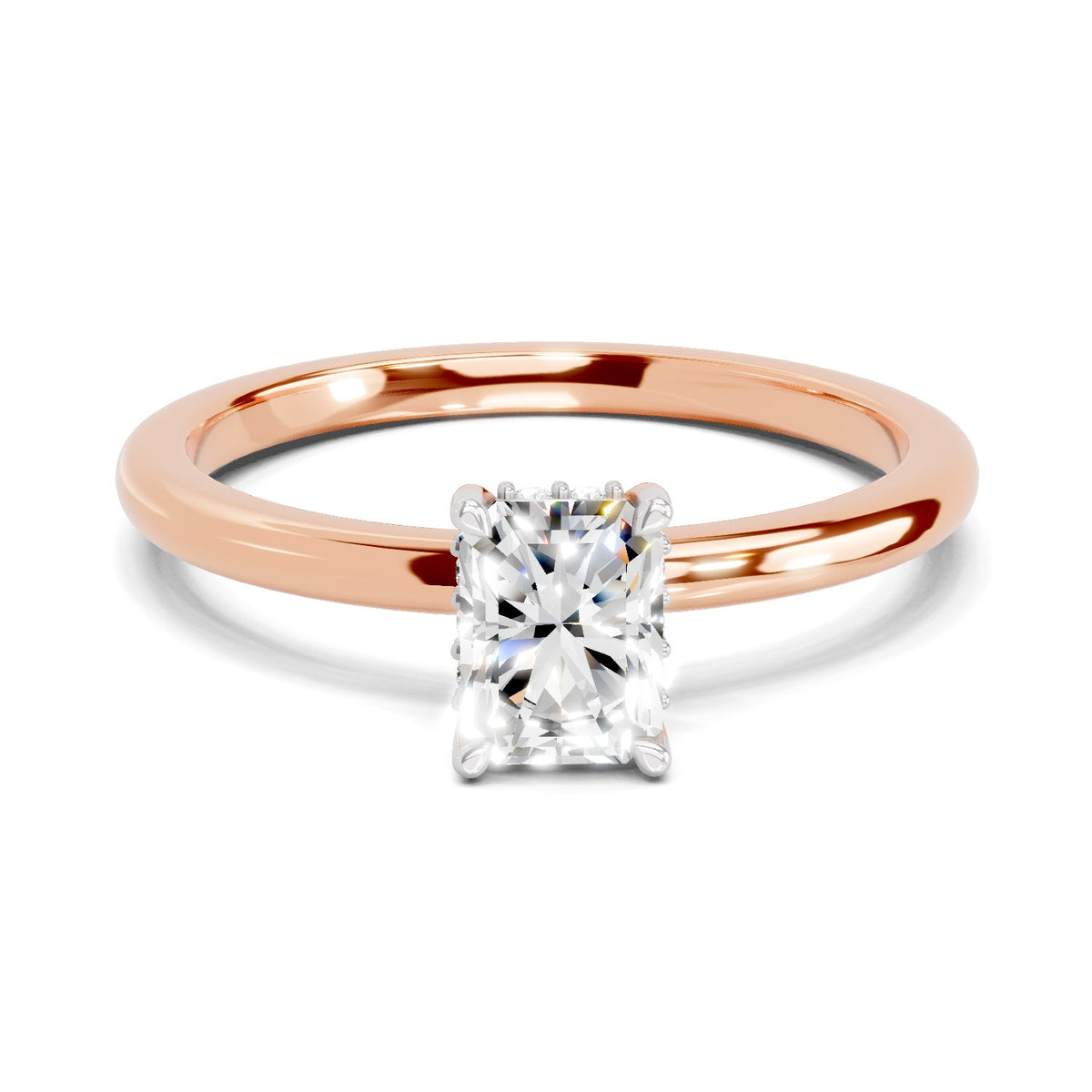 Sparkling Radiant-Cut Solitaire Diamond Ring