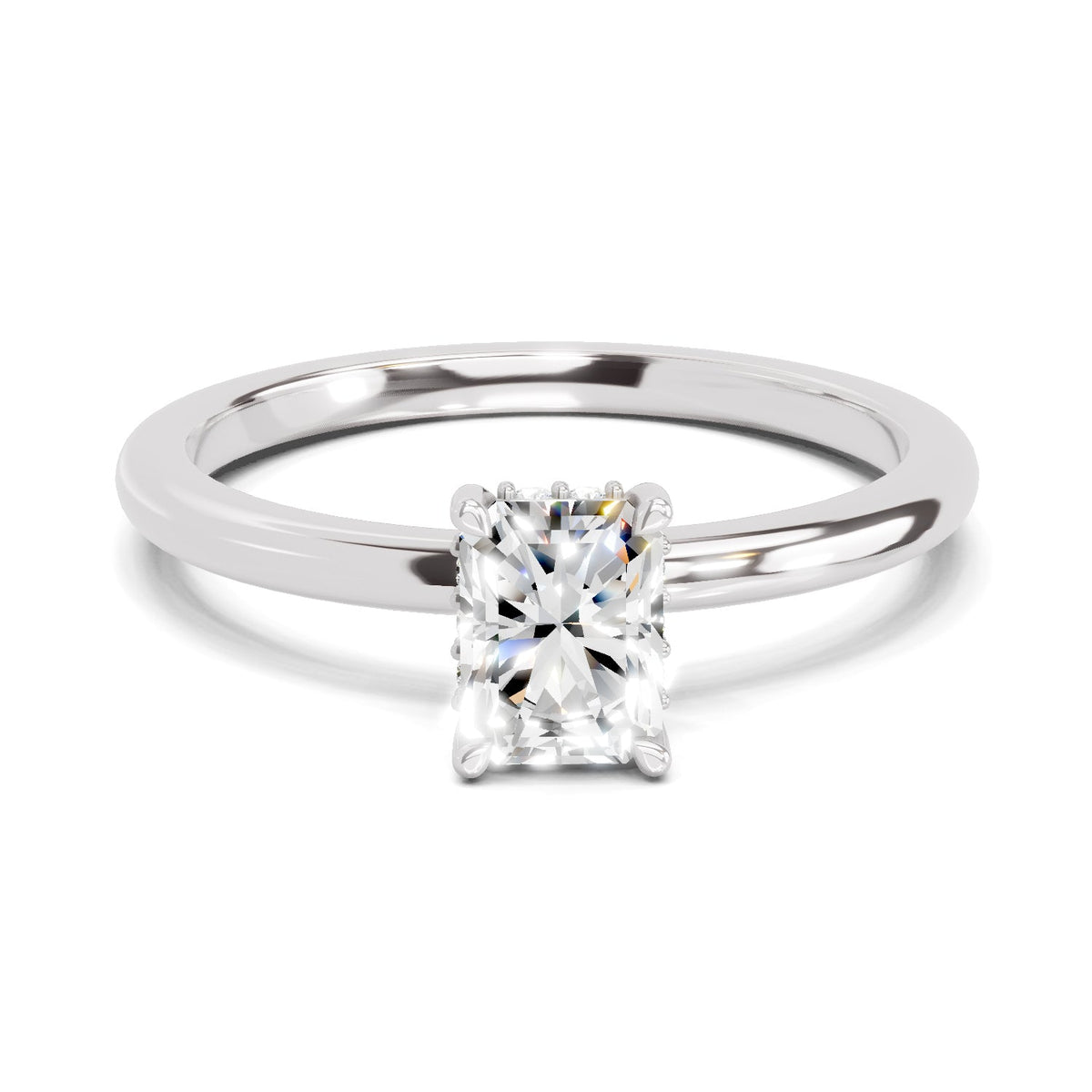 Sparkling Radiant-Cut Solitaire Diamond Ring