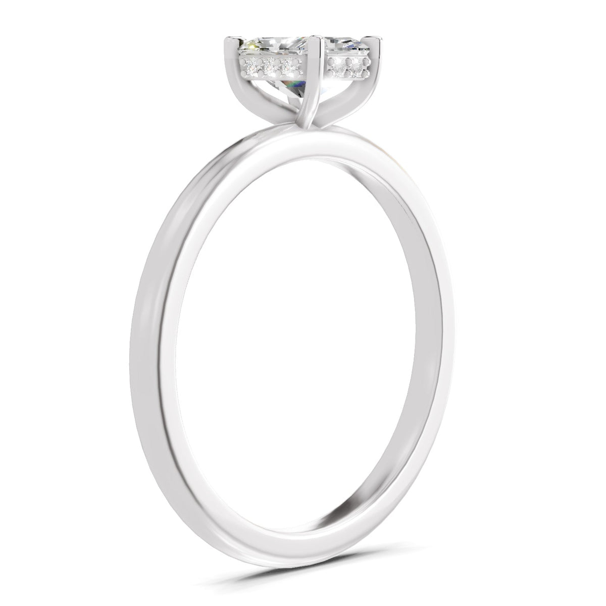 Sparkling Radiant-Cut Solitaire Diamond Ring