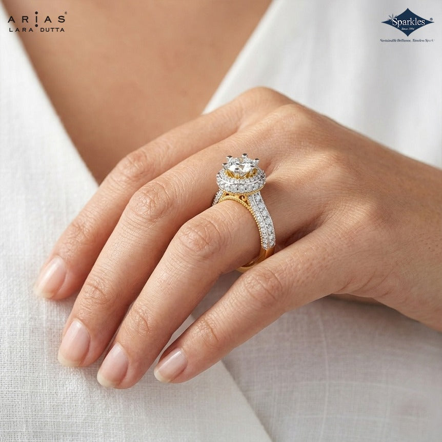 Arias by Lara Dutta Gleaming Halo Diamond Ring