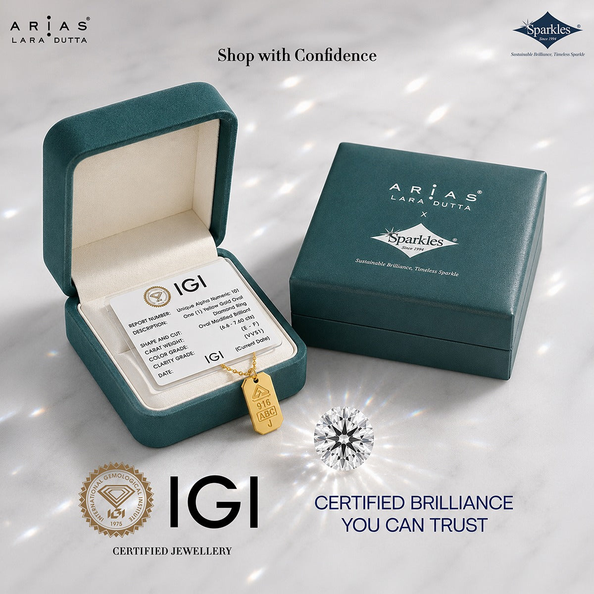 Arias by Lara Dutta Gleaming Halo Diamond Ring