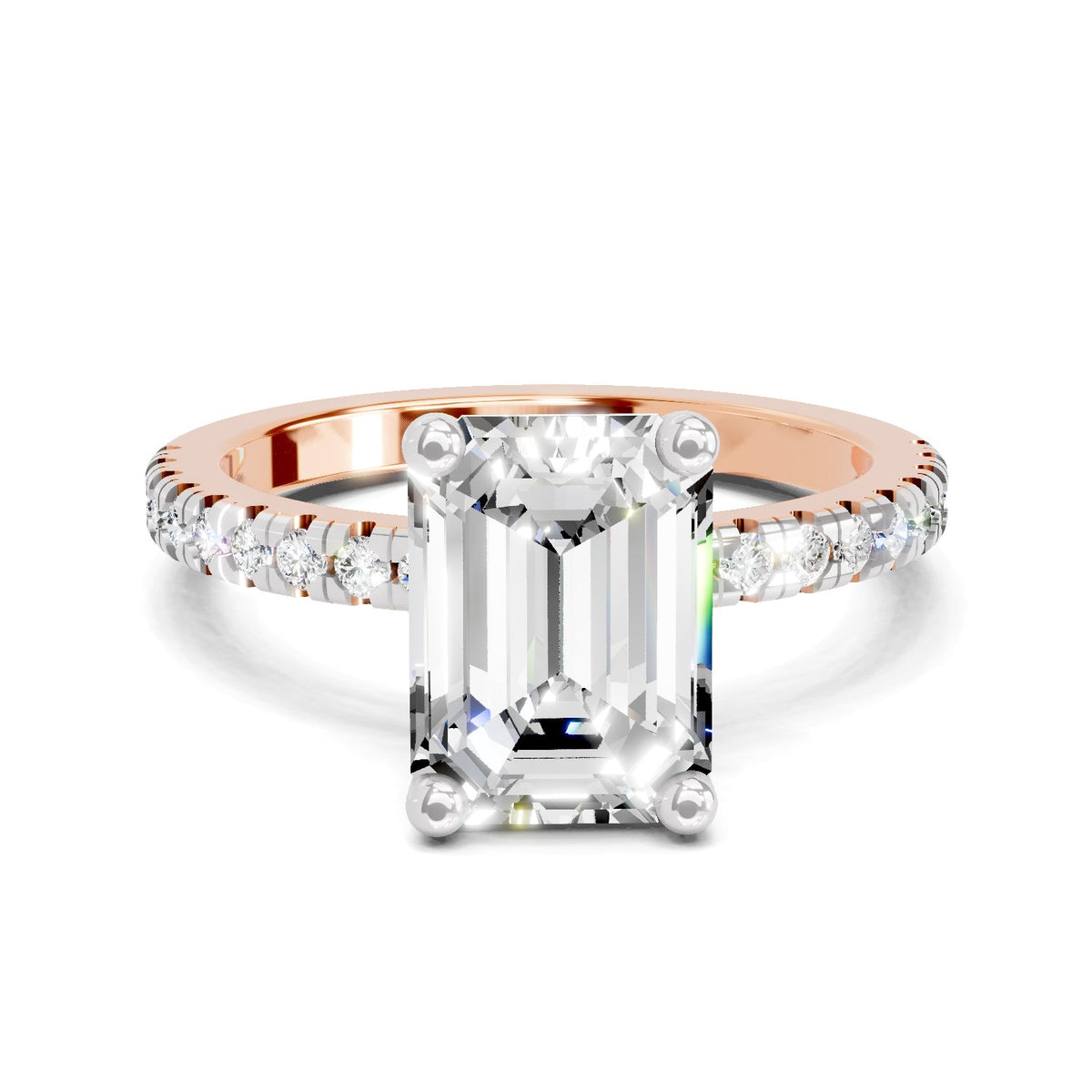 Resplendent Emerald-Cut Diamond Engagement Ring