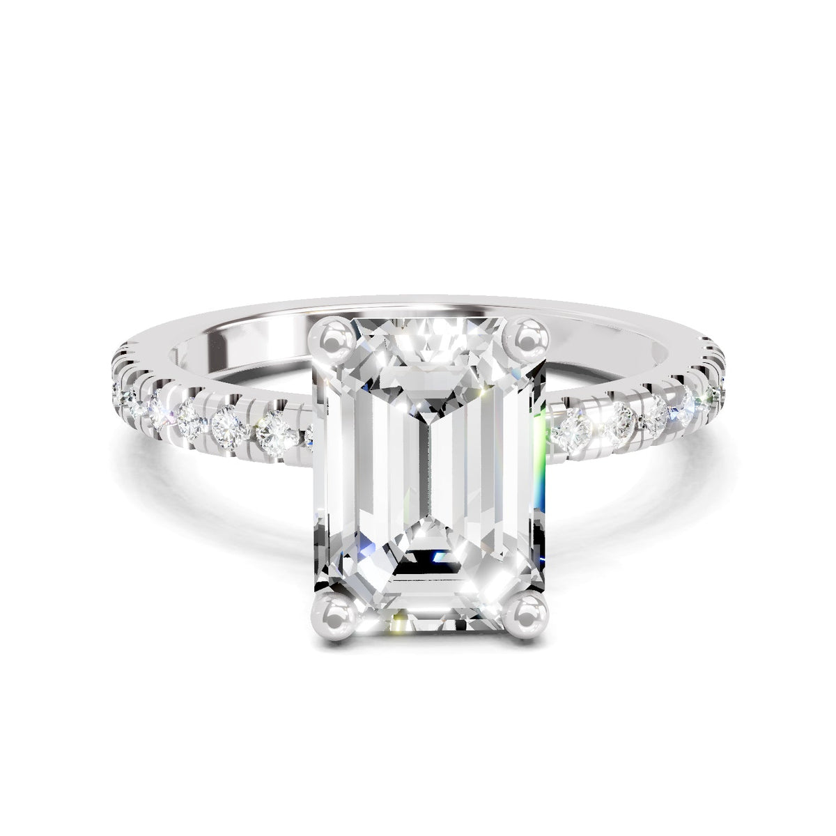 Resplendent Emerald-Cut Diamond Engagement Ring