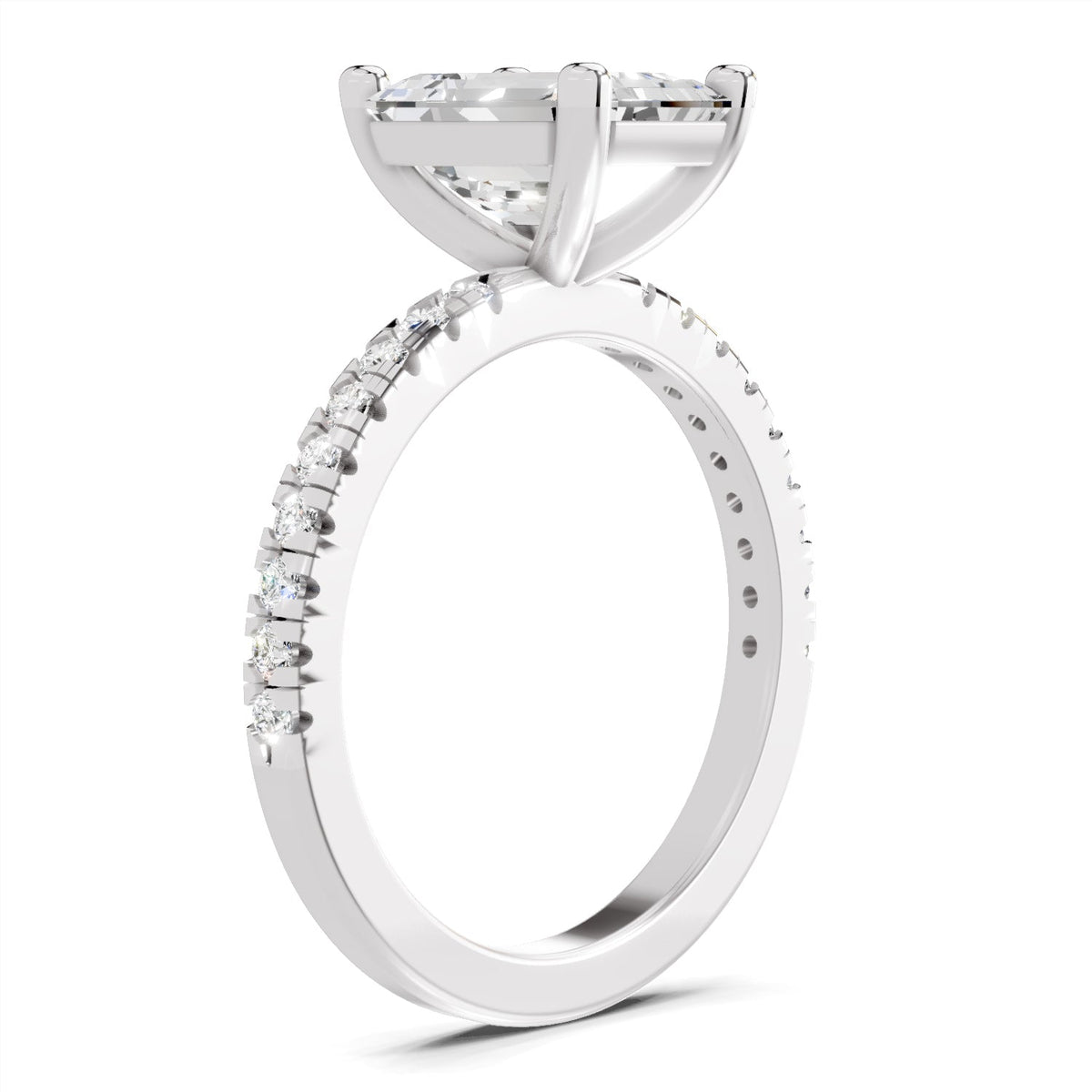 Resplendent Emerald-Cut Diamond Engagement Ring