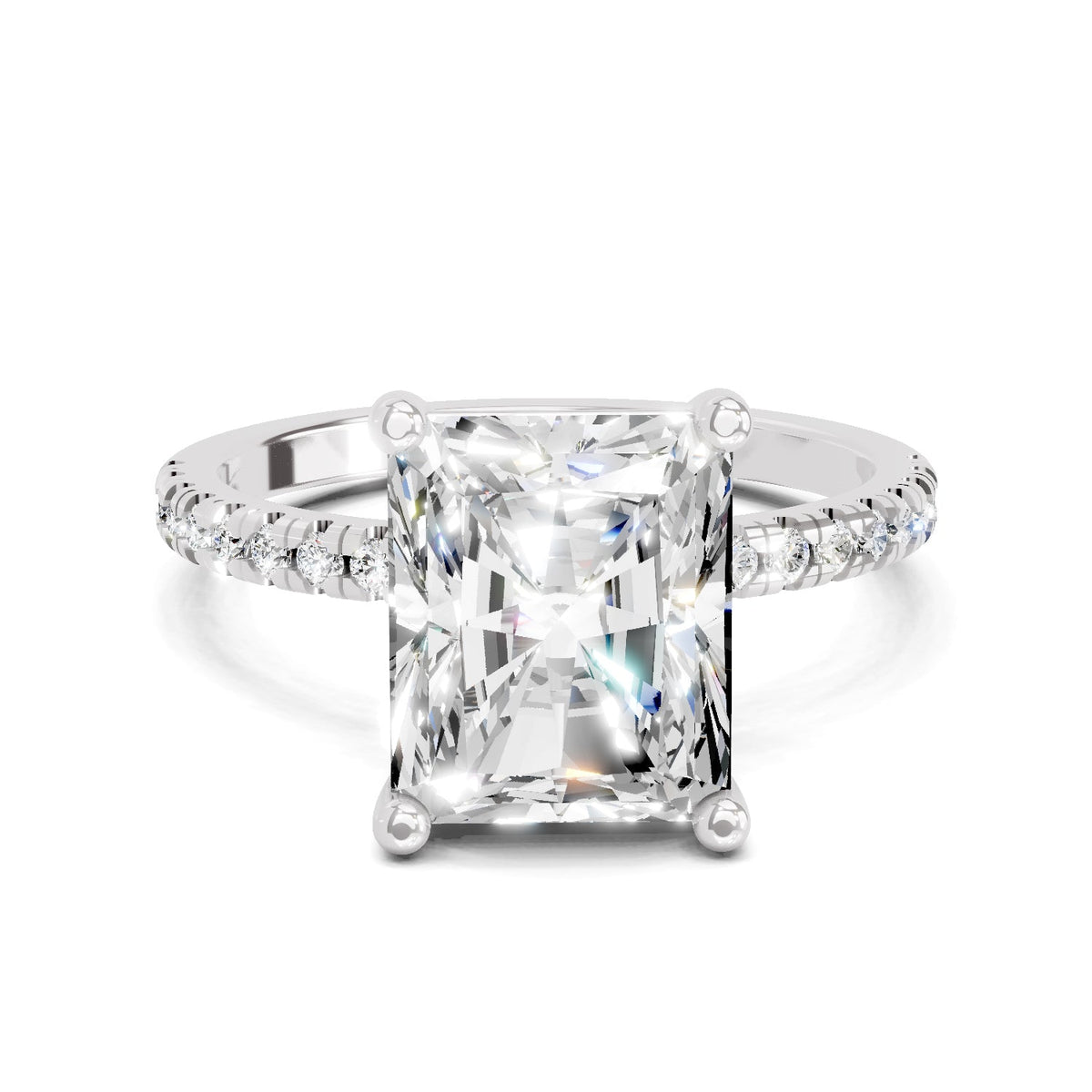 Resplendent Radiant-Cut Solitaire Diamond Ring