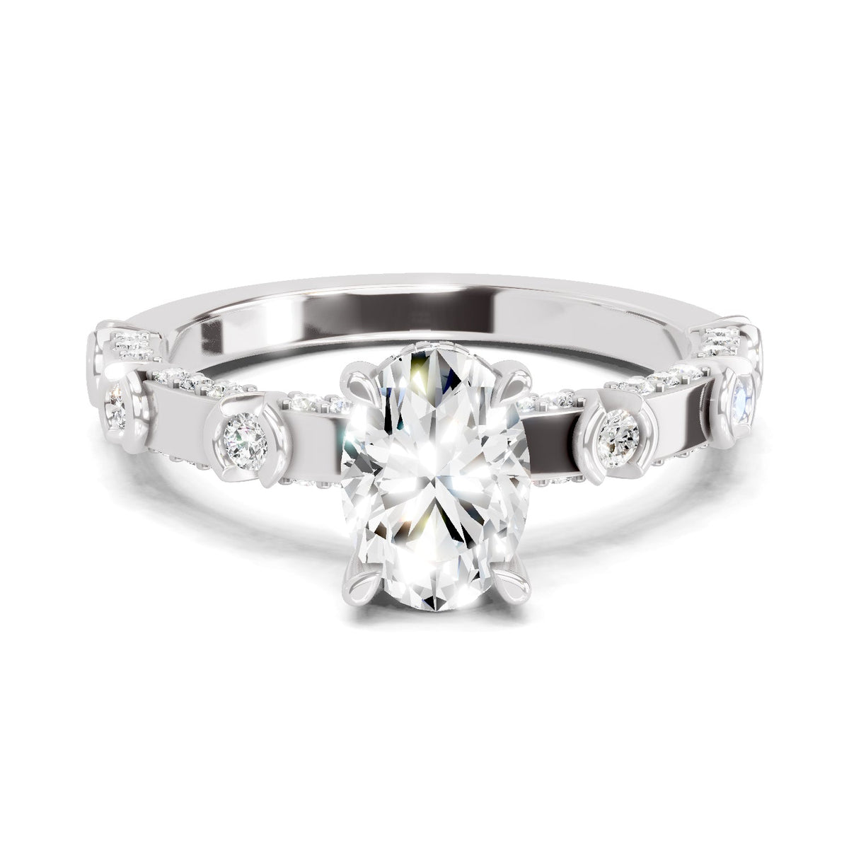 Ethereal Oval Solitaire Diamond Ring