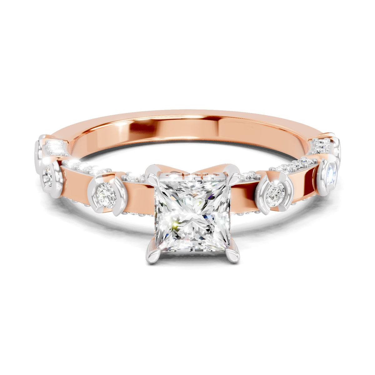 Ethereal Princess-Cut Solitaire Diamond Ring