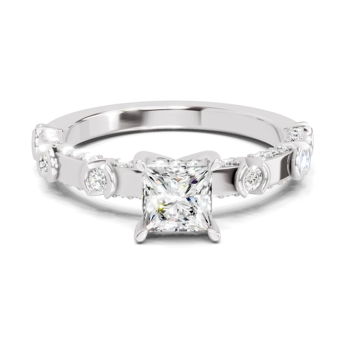 Ethereal Princess-Cut Solitaire Diamond Ring