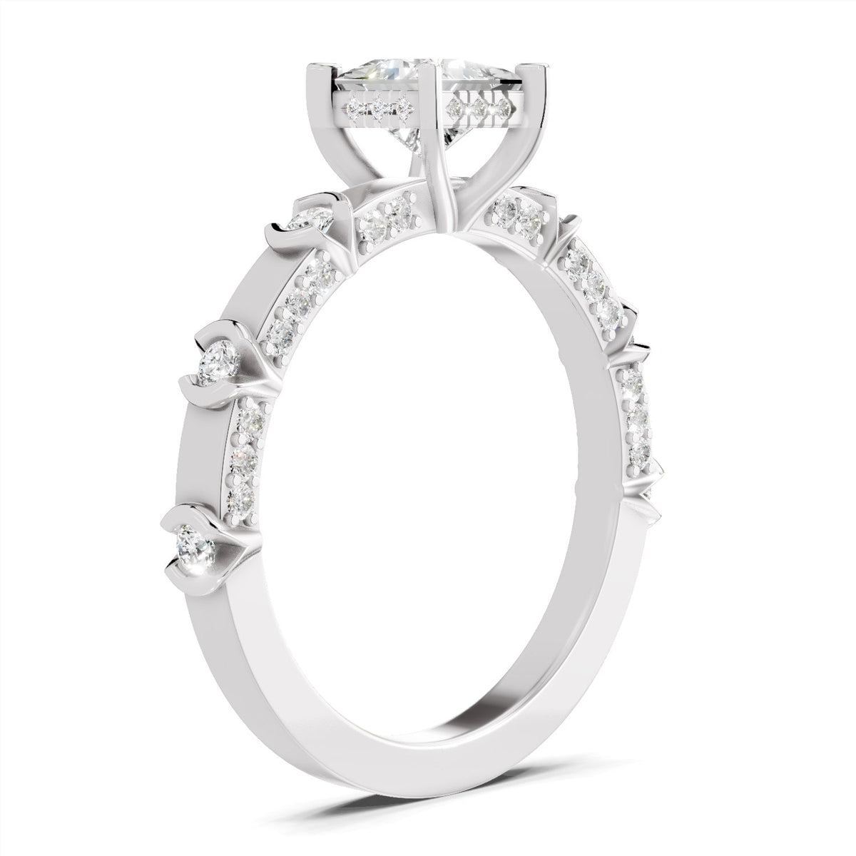 Ethereal Princess-Cut Solitaire Diamond Ring