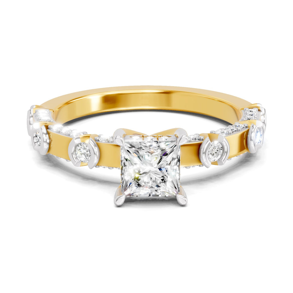 Ethereal Princess-Cut Solitaire Diamond Ring
