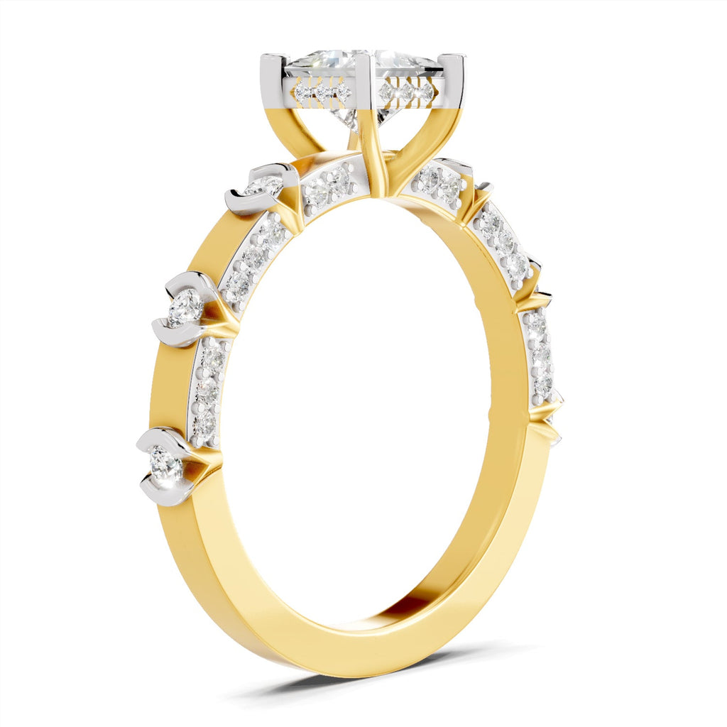 Ethereal Princess-Cut Solitaire Diamond Ring