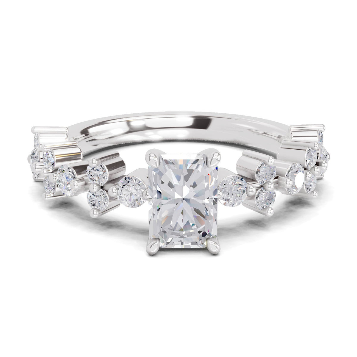 Elegant Emerald-Cut Solitaire Diamond Ring