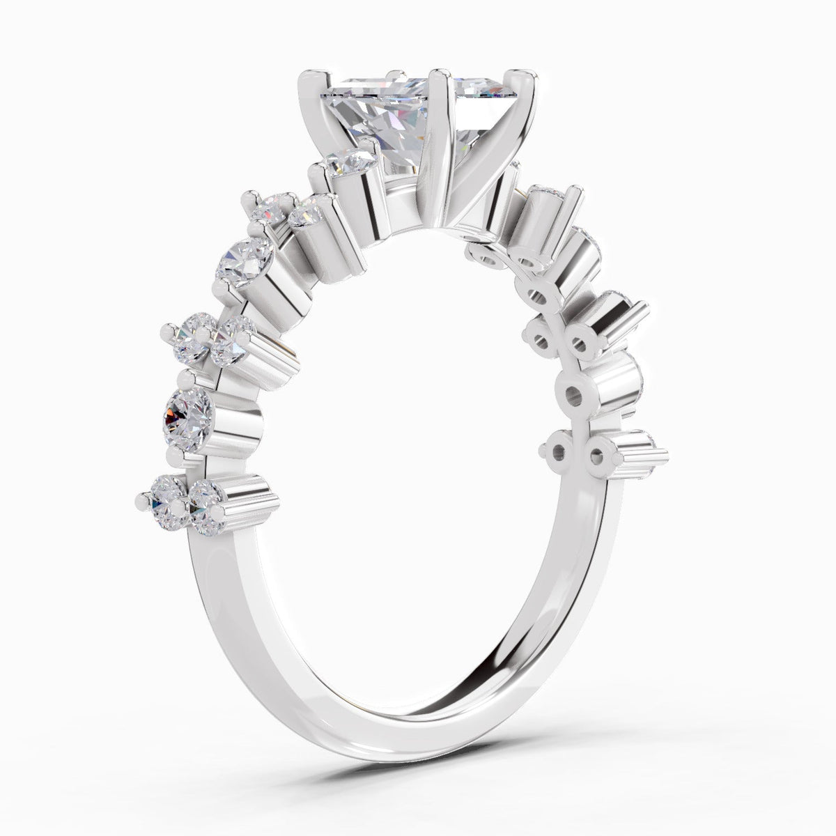 Elegant Emerald-Cut Solitaire Diamond Ring