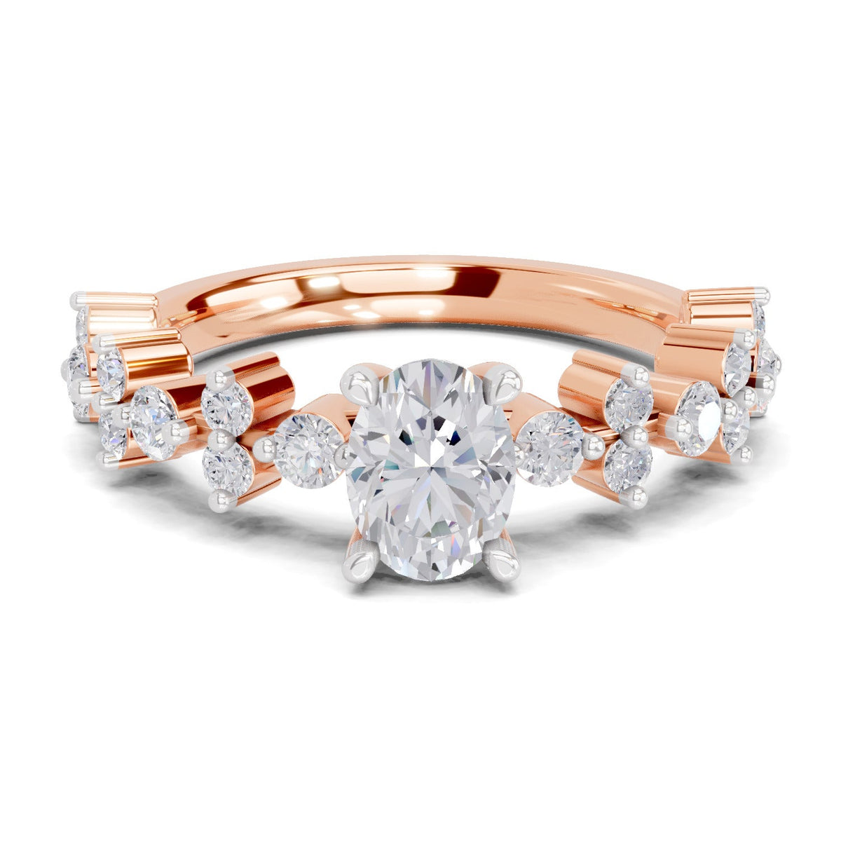 Opulent Oval Solitaire Diamond Ring