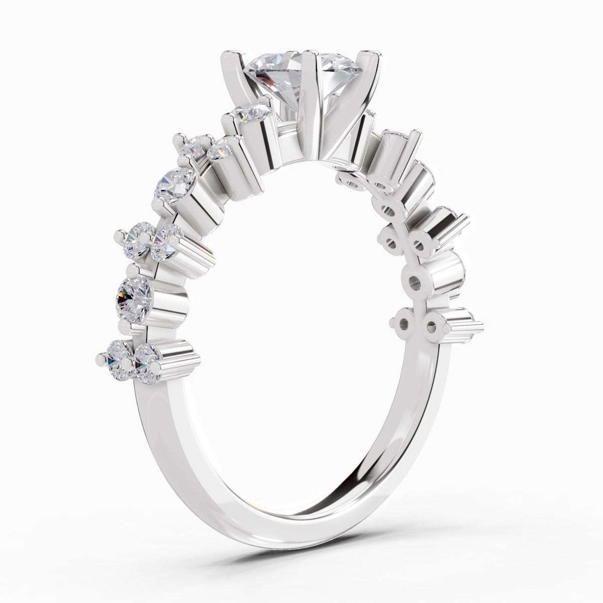 Opulent Oval Solitaire Diamond Ring
