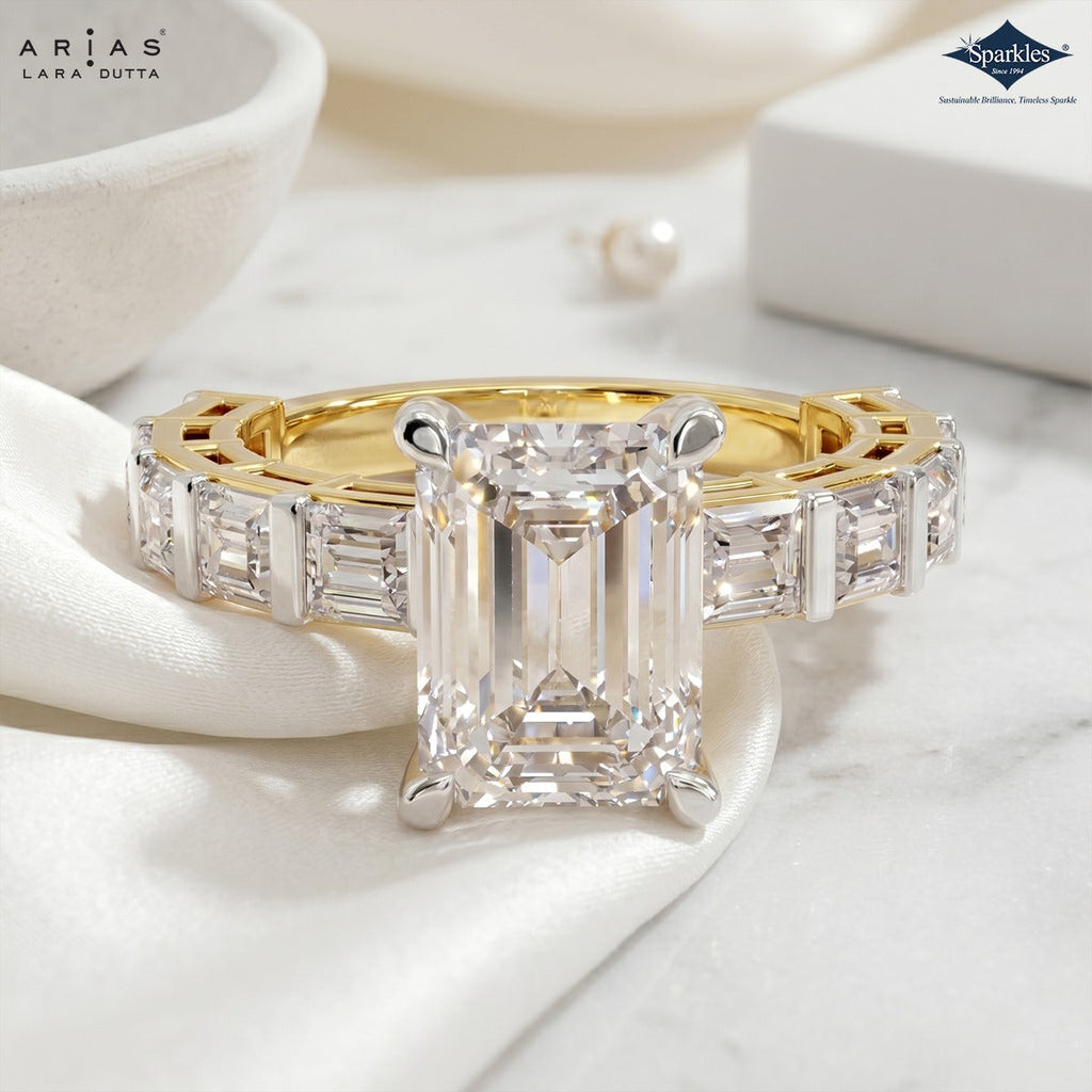 Arias by Lara Dutta Classic Emerald-Cut Diamond Ring