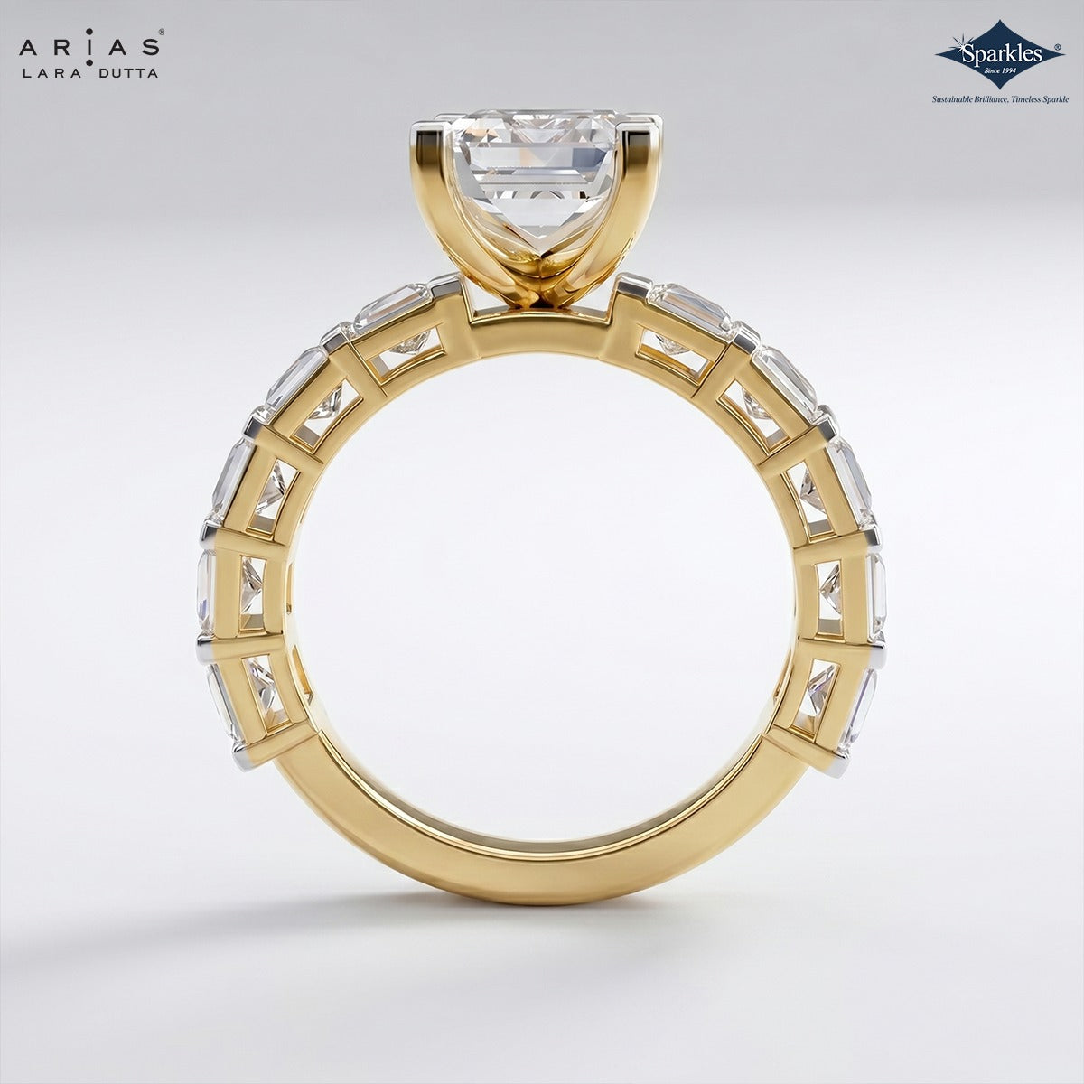 Arias by Lara Dutta Classic Emerald-Cut Diamond Ring