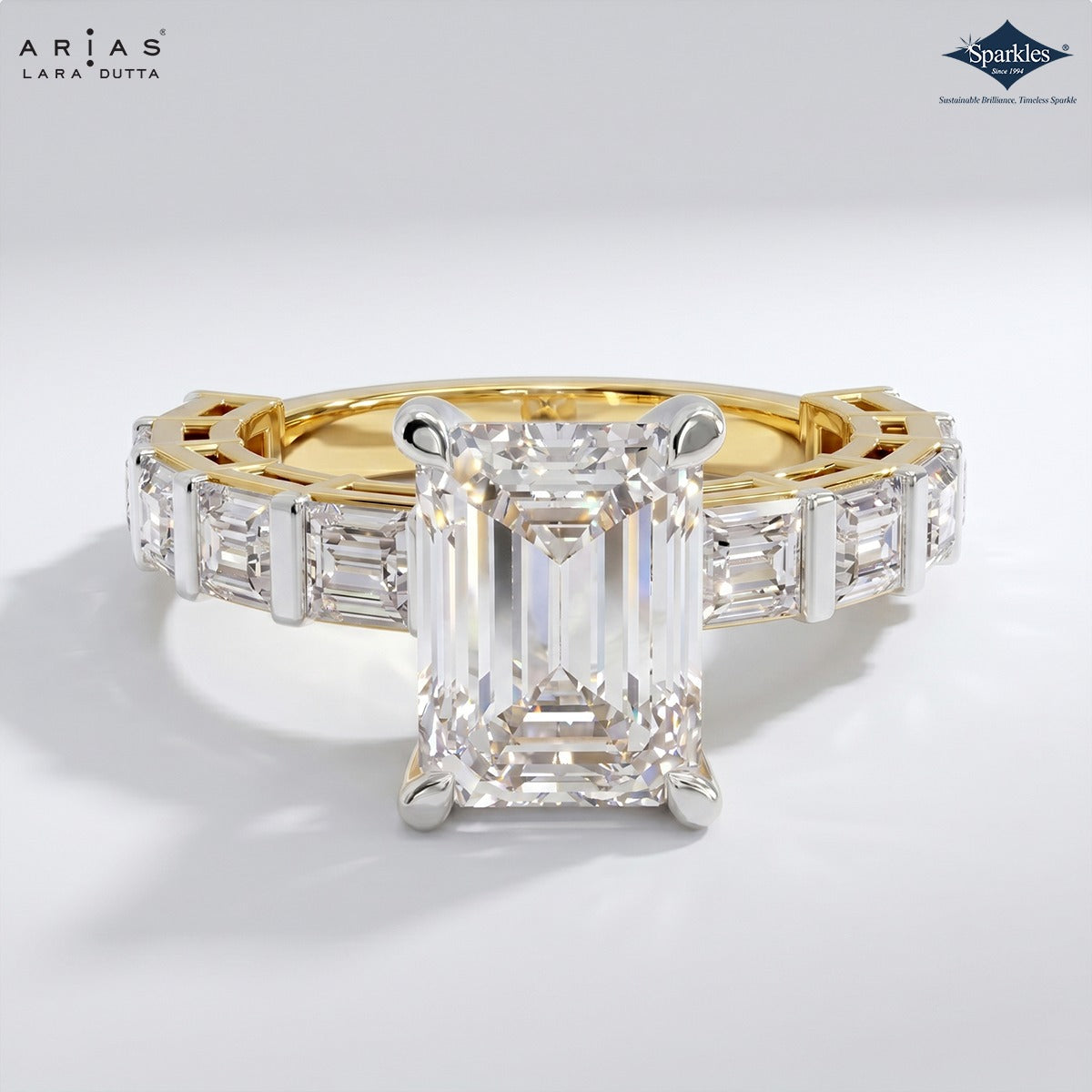 Arias by Lara Dutta Classic Emerald-Cut Diamond Ring