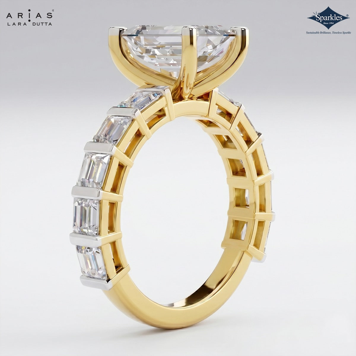 Arias by Lara Dutta Classic Emerald-Cut Diamond Ring