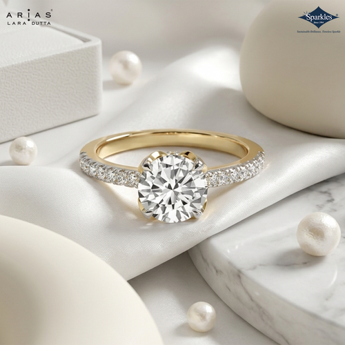 Arias by Lara Dutta Signature Pavé Solitaire Ring
