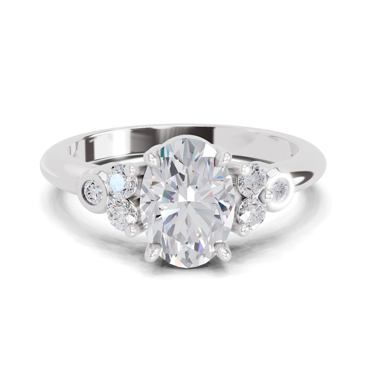 Dazzling Oval Solitaire Diamond Ring