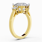 Refined Cushion Three-Stone Diamond Engagement Ring