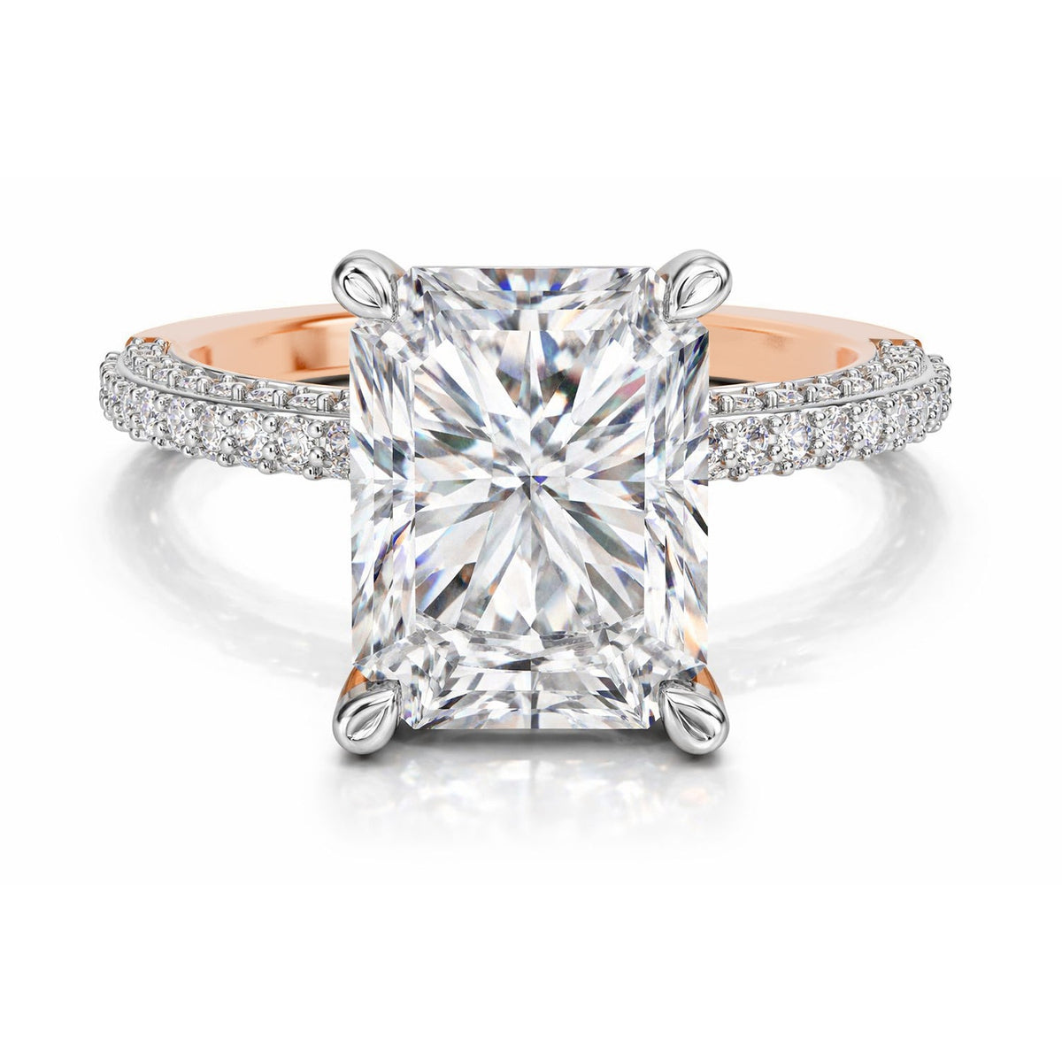 Refined Emerald-Cut Solitaire Diamond Ring