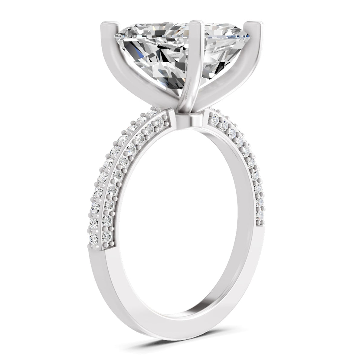 Refined Emerald-Cut Solitaire Diamond Ring