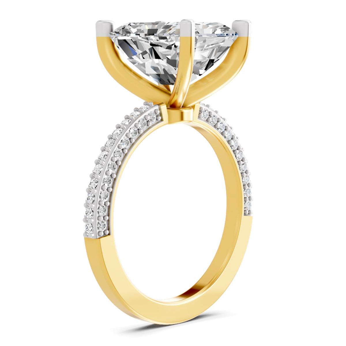 Refined Emerald-Cut Solitaire Diamond Ring