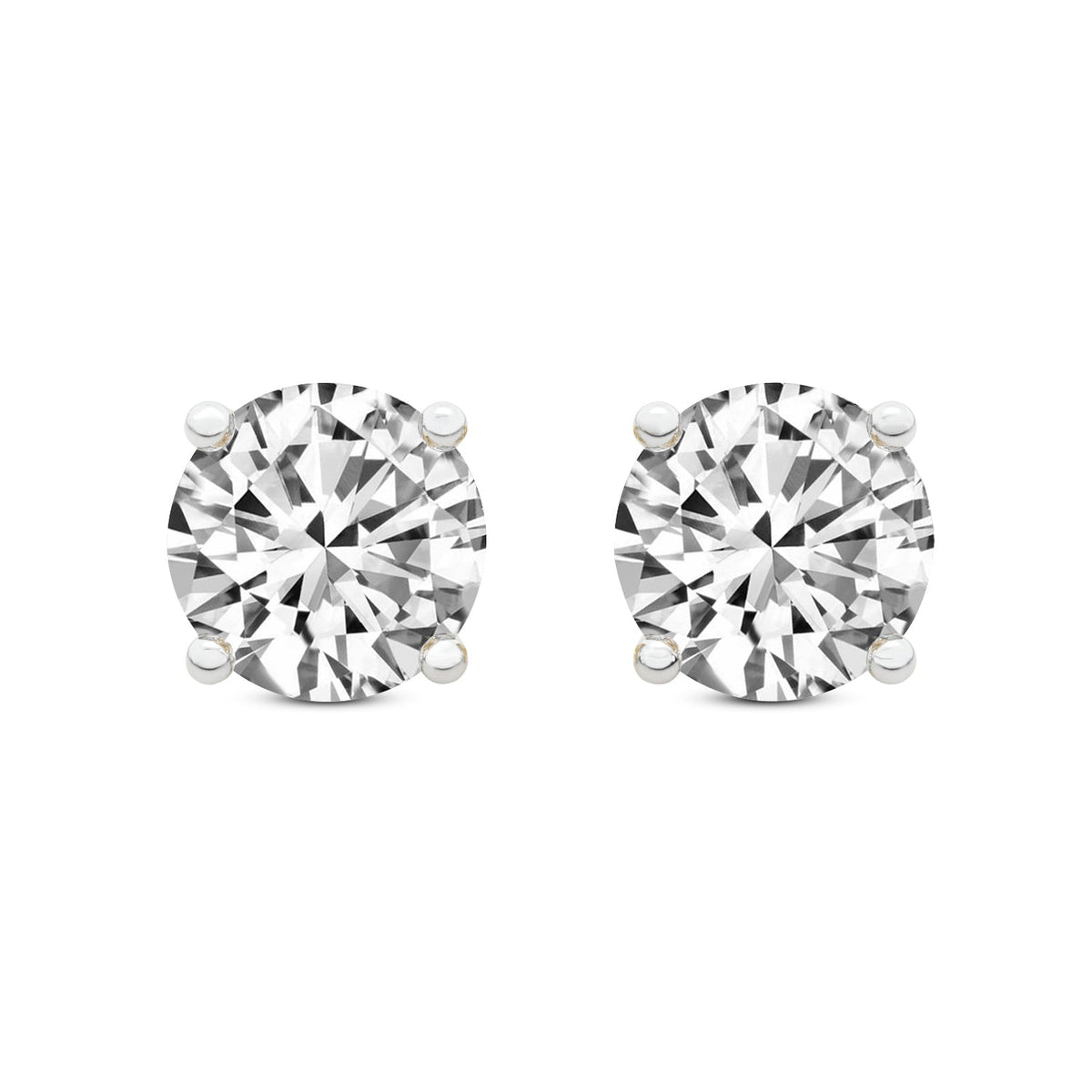3 Carat 4 Prong Diamond Earrings 14K