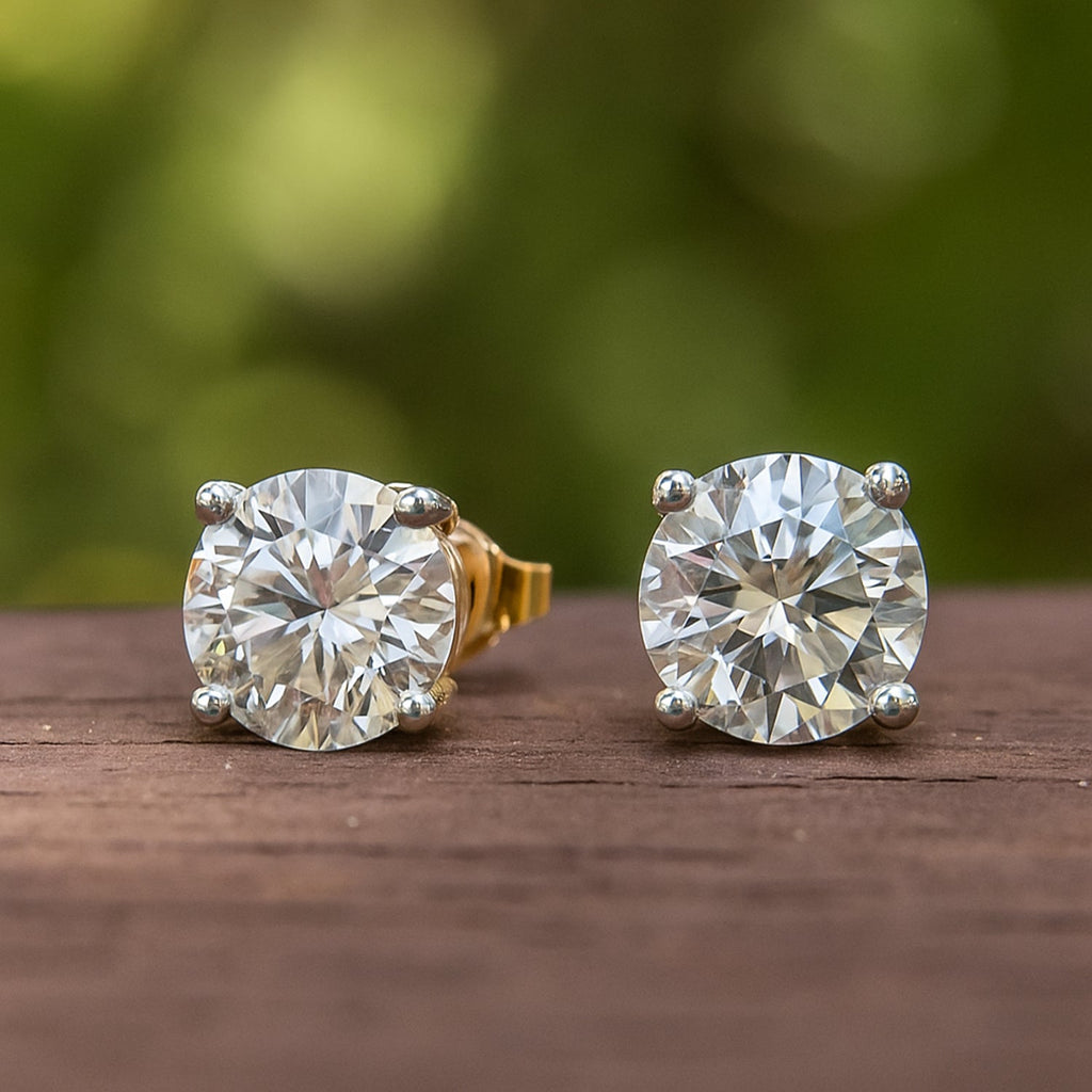 6.72 Carat 14K Gold Timeless Solitaire Stud Earring