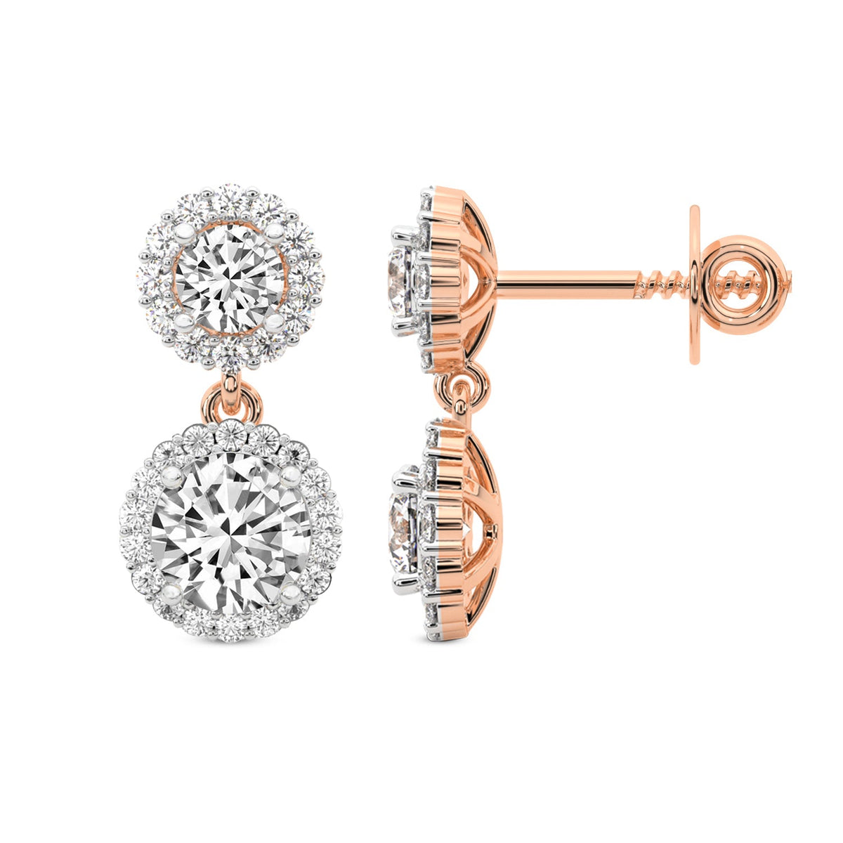 Enchanting Halo Diamond Earrings