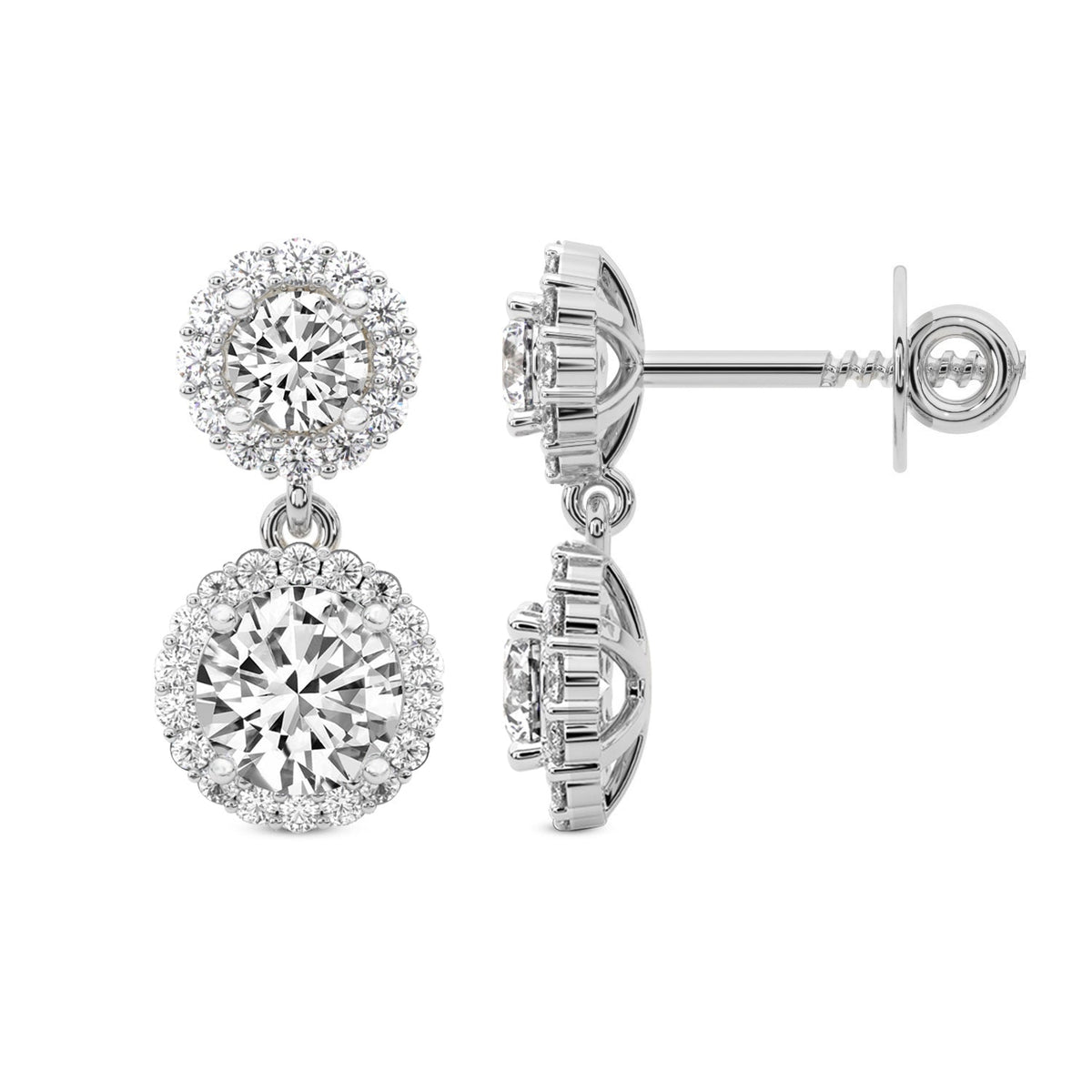Enchanting Halo Diamond Earrings