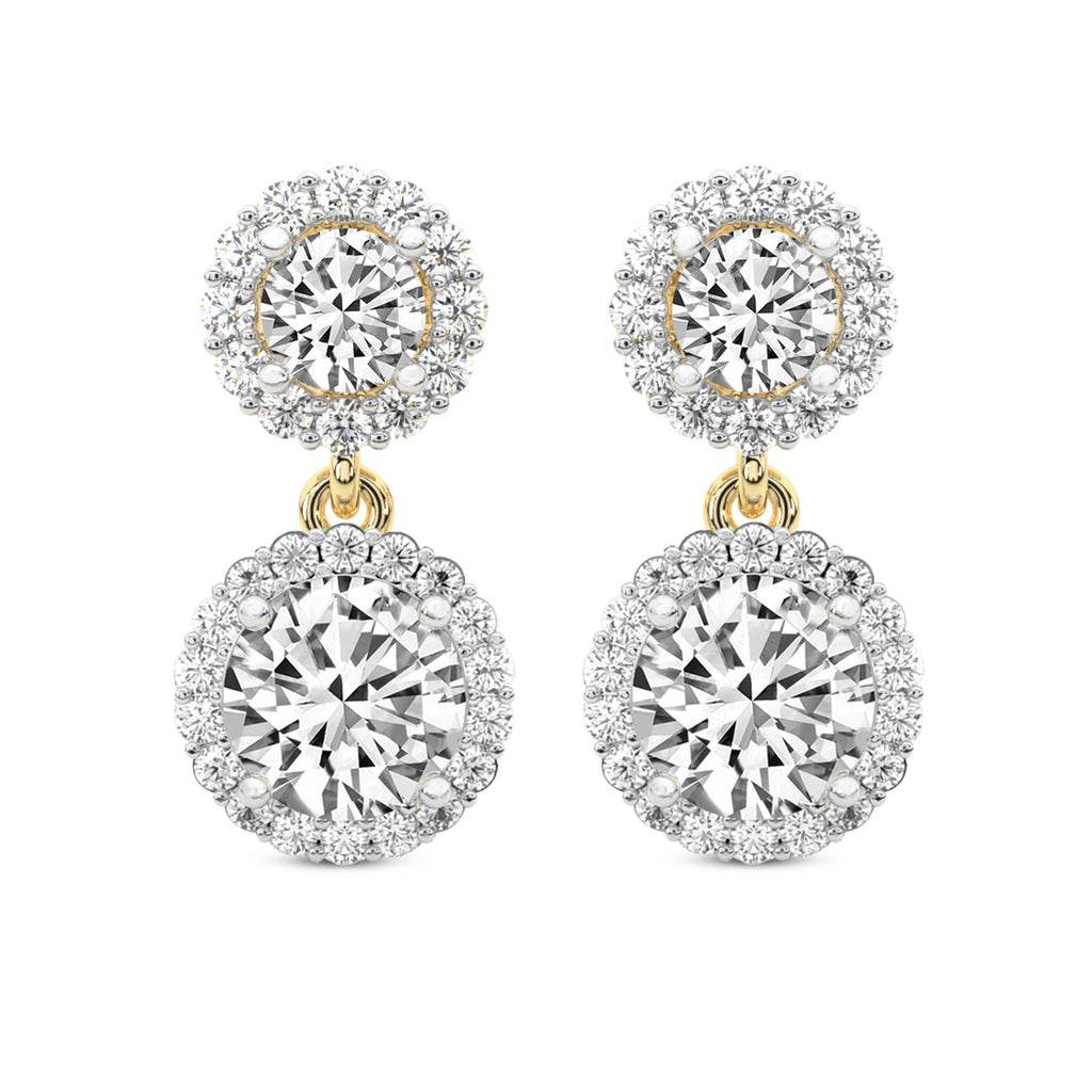 2.07 Carat Diamond Sasha Double Halo Earrings 14K