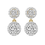 2.07 Carat Diamond Sasha Double Halo Earrings 14K