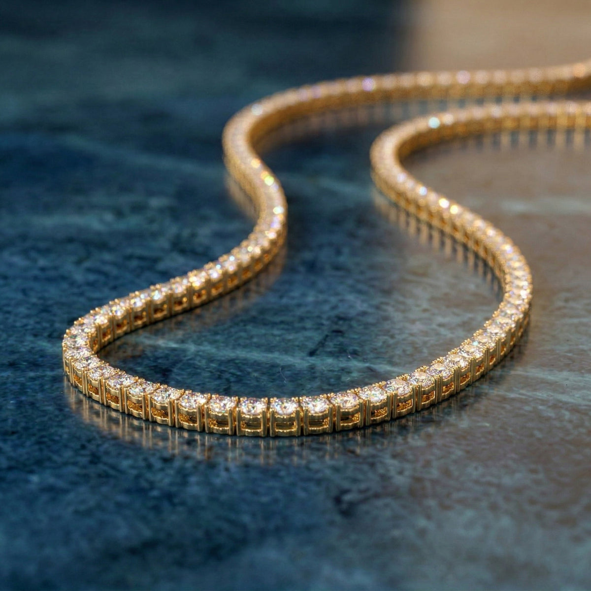 5.03 Carat 14K Gold Eloria Tennis Necklace