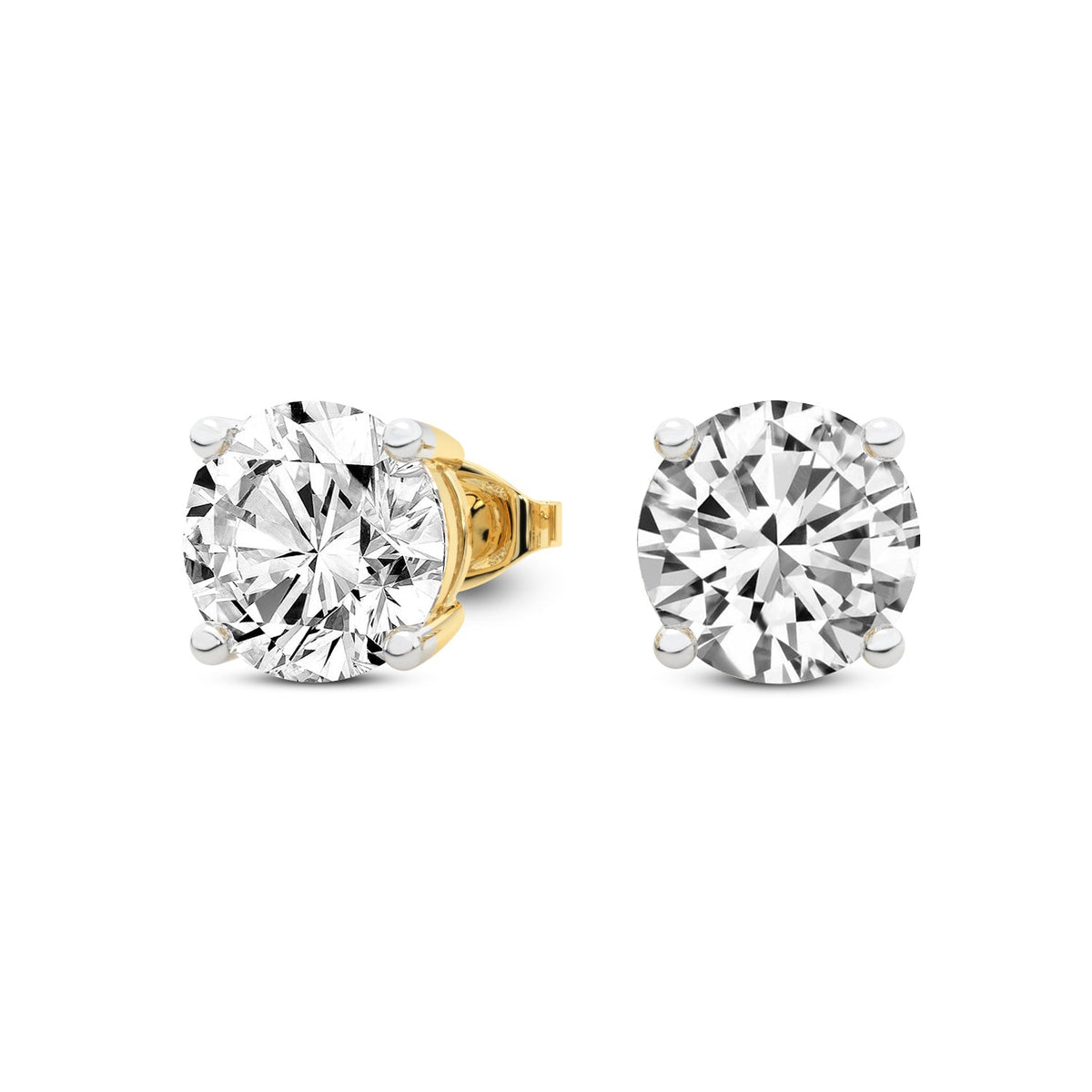 10.33 Carat 14K Gold Timeless Solitaire Stud Earring