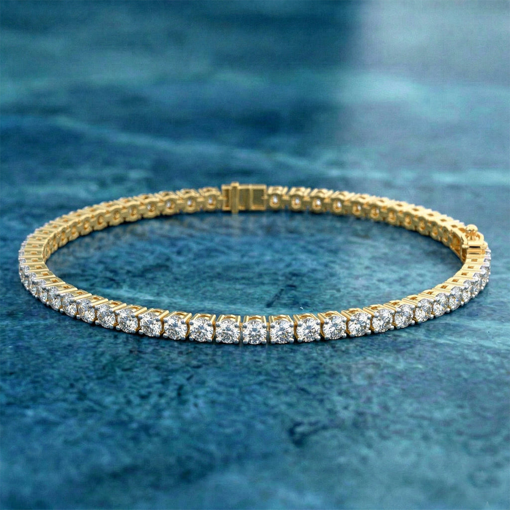 8.02 Carat 14K Gold Tennis Bracelet