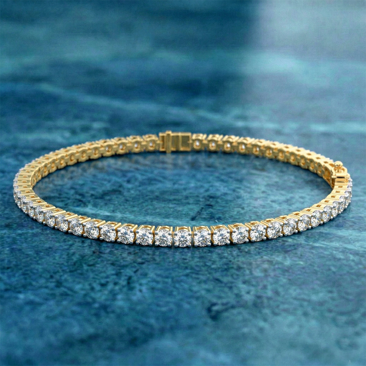 8.02 Carat 14K Gold Tennis Bracelet