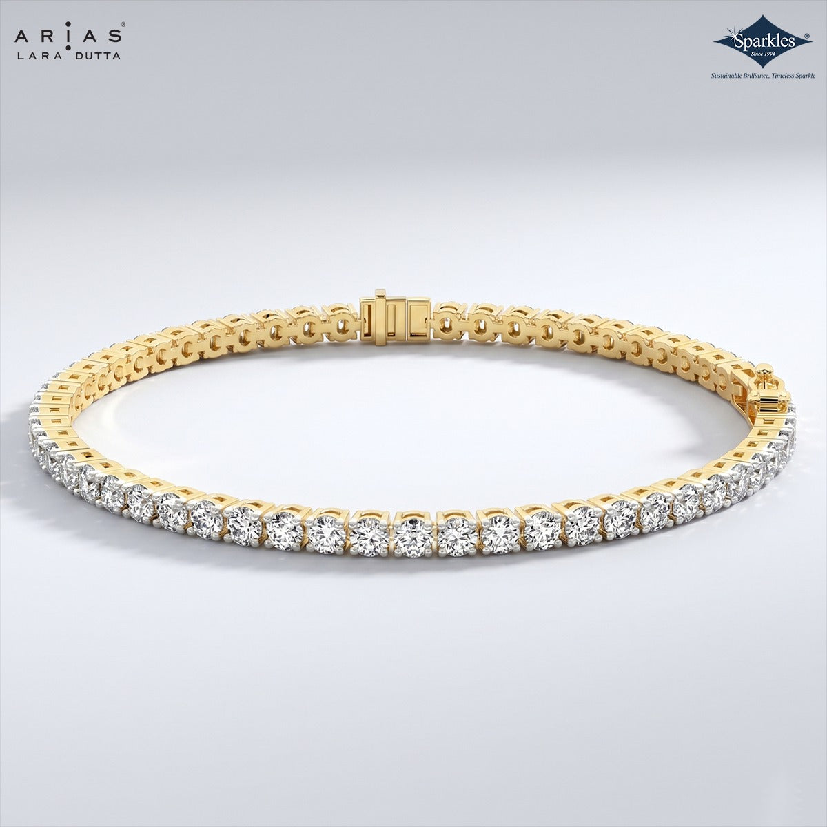 Arias by Lara Dutta Graceful Round Tennis Diamond Bracelet