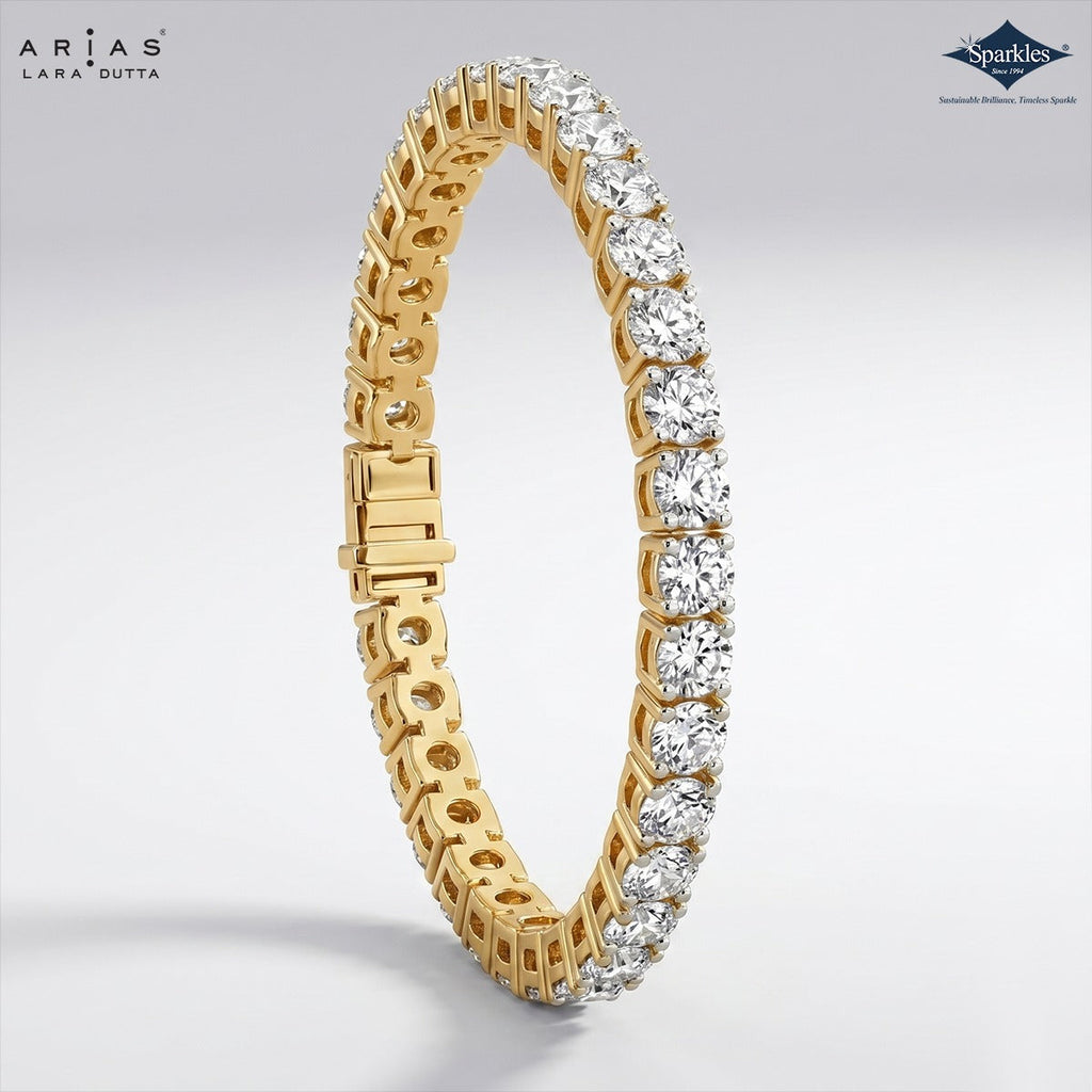 Arias by Lara Dutta Graceful Round Tennis Diamond Bracelet