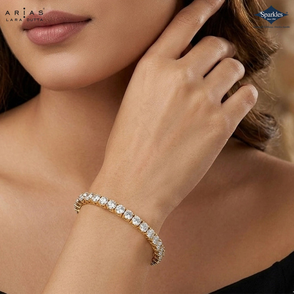 Arias by Lara Dutta Graceful Round Tennis Diamond Bracelet