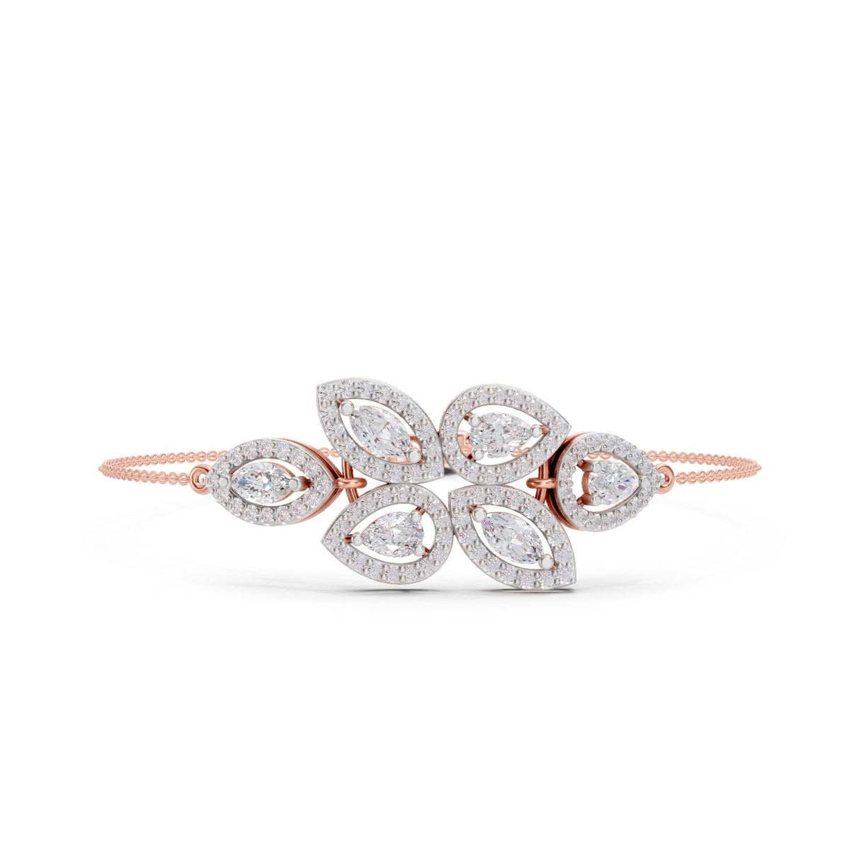 Glistening Marquise Diamond Bracelet