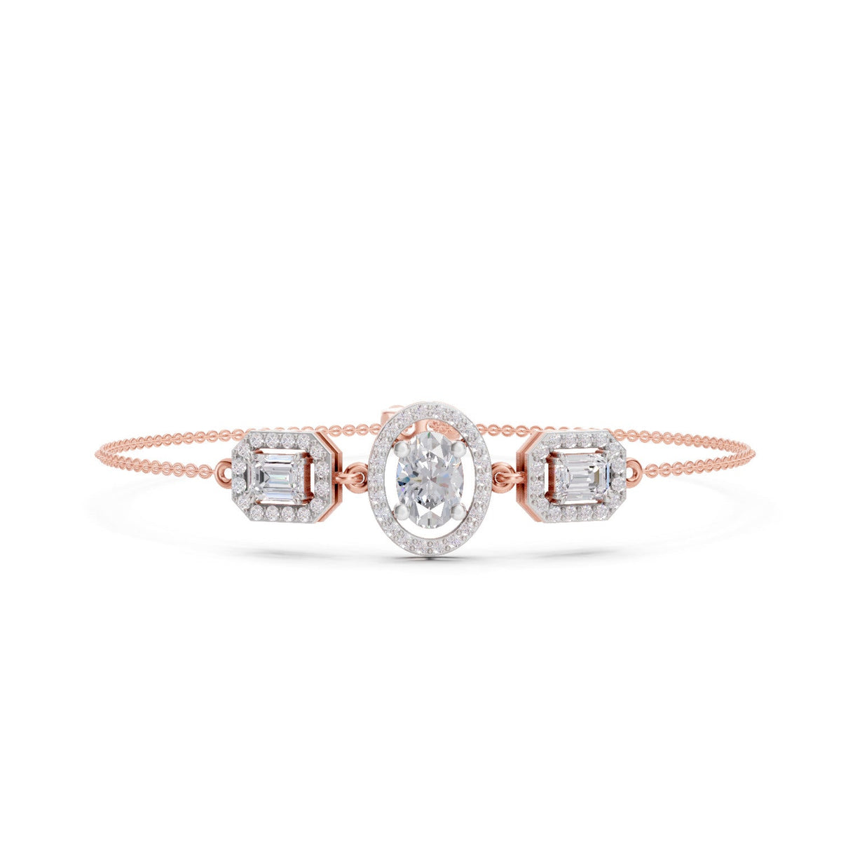 Elegant Emerald-Cut Diamond Bracelet