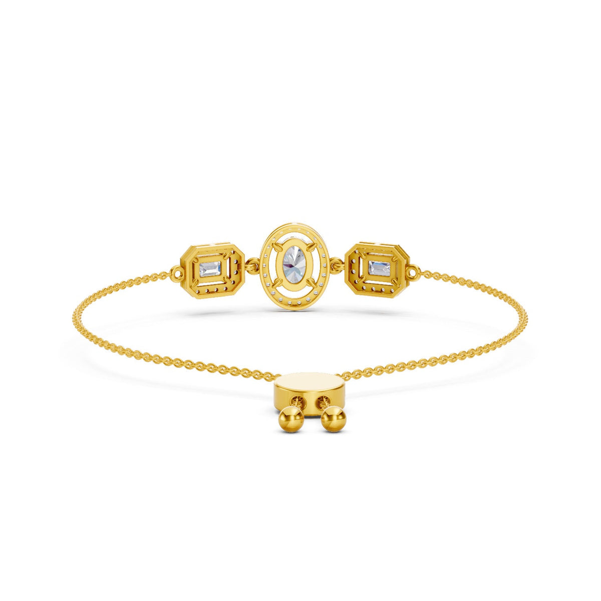 1.66 Carat Emerald Shaped Fashion Bracelet 14K
